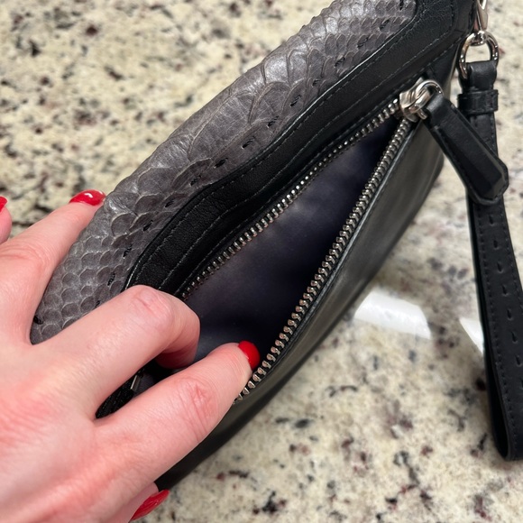Coach Pinnacle Embossed Python Exotic Color Block Clutch/Wristlet EUC